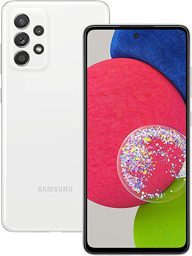 Samsung Galaxy A52s 5G Smartphone, No Contract, 6.5" Infinity-O FHD+ Display, 128 GB RAM, 4,500 mAh Battery and Super Fast Charge, White